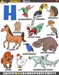 cartoon animal characters for letter H educational set © Igor Zakowski