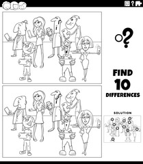 differences game with people with smart phones coloring page