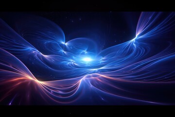 Gravitational waves in a blackhole. Quantum Physics concept - obrazy, fototapety, plakaty