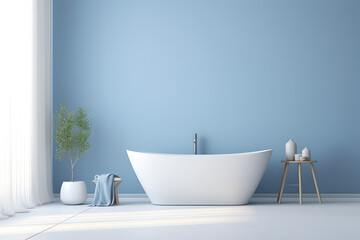 Fototapeta na wymiar blue modern bathroom interior