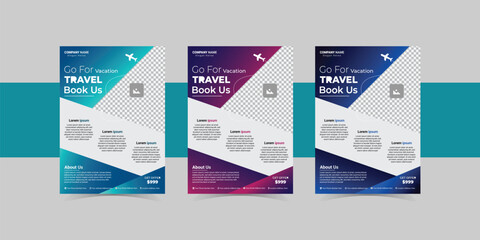 Business flyer design and brochure cover page template for travel agency or trip a4 flyer design vector template.