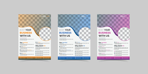 Modern digital marketing agency vector business flyer template illustration design.