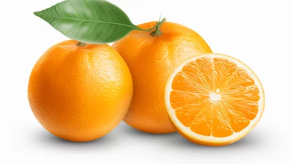 Gordijnen Orange mandarin fruit isolated on transparent background © Rames studio