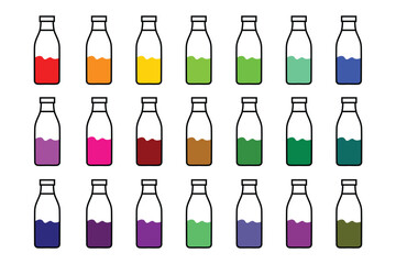 Vector of various drink bottles