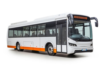 Modern Shuttle Bus on White Background