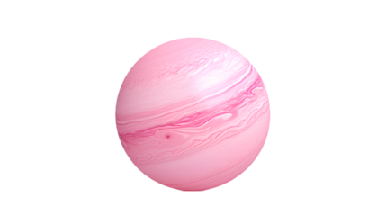 A Pink Planet. Isolated on Transparent background.