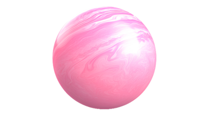A Pink Planet. Isolated on Transparent background.