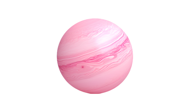 A Pink Planet. Isolated on Transparent background.