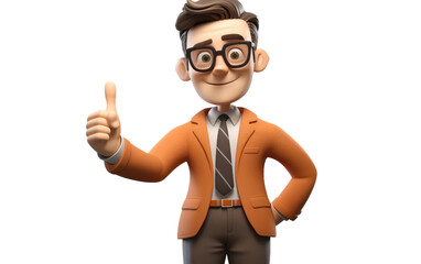 Dynamic 3D Cartoon of a Business Analyst transparent PNG