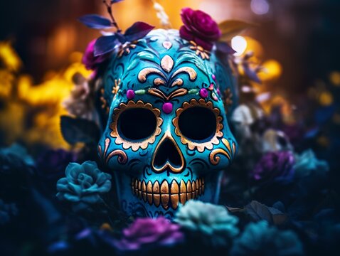 Feast of Dia de los Muertos, background for Day of the dead