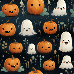 Halloween seamless pattern, seamless pattern with Halloween