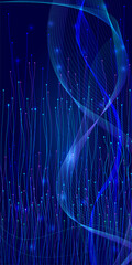 Neural networks, technology, science. Abstract neural connections on dark blue background....