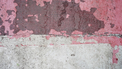 The texture of concrete. Red and white, scuff marks