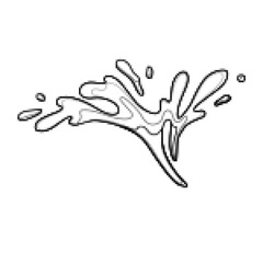 Water and juice splash liquide. One line stroke outline vector Illustration Fresh juice splashed, energetic portrayal of thirst-quenching goodness A wave shape, tribute to oceans persistent dance
