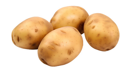 Four Potatoes. Isolated on Transparent background.
