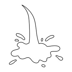 Water and juice splash liquide. One line stroke outline vector Illustration Fresh juice splashed, visual feast of refreshing drink A wave shape, reflection of seas timeless ebb and flow A drop shape