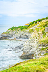 Eroded cliffs of Sainte-Barbe in Saint-Jean-de-Luz, France