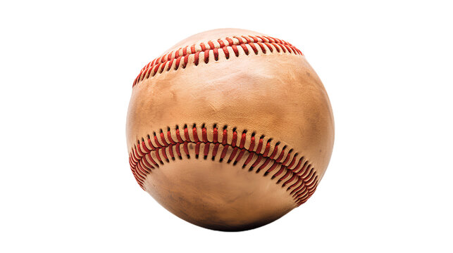 used dirty baseball. Isolated on Transparent background.