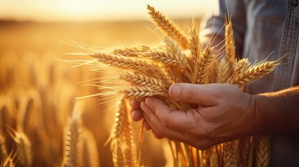 Agrarian Tradition. Farmer's Hands in the Wheat Harvest. Cultivating the Land. Farmer's Hands Harvesting Grain. Field to Farm. Farmer's Hands Bringing in the Wheat Crop.