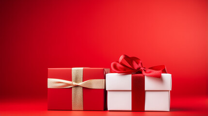 Obraz premium goft boxes without letter text for promotion concept realistics images 