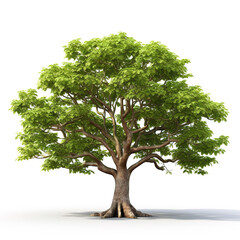 Image of bodhi tree on white background. Nature. Illustration, Generative AI.