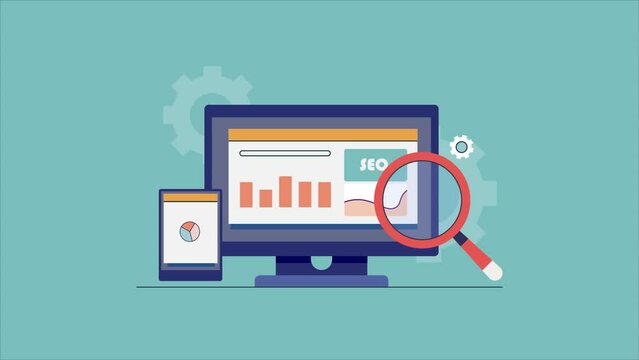 SEO optimization report, Website traffic, SEO audit, Business data analytics, Video animation clip