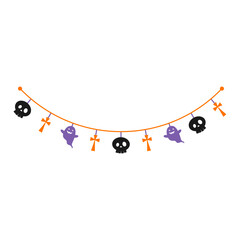 Cute Halloween Banner Flag Clipart