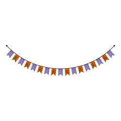 Obraz premium Cute Halloween Banner Flag Clipart