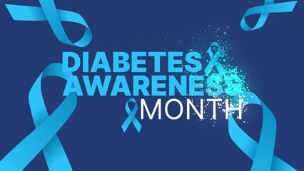 Diabetes awareness month animation and ribbon background for Diabetes Awareness Month.