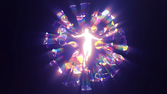 3d illustration liberation from the shackles of illusions of perception