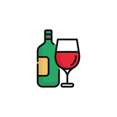 Wine vector illustration isolated on white background. Wine icon