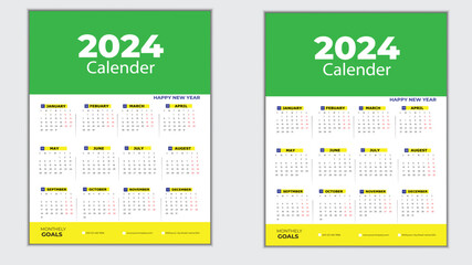 Calendar year 2024 schedule on wood table  background.