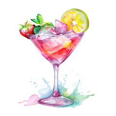 Cocktail Illustration, Generative Ai