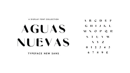 Classic lettering minimal fashion design. Elegant stylish typography alphabet a to z and number. Vector illustration
