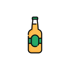 Beer bottle vector illustration isolated on white background. Beer bottle icon