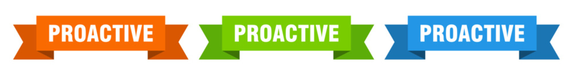 proactive ribbon. proactive isolated paper sign. banner