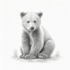 Pencil sketch cute bear animal drawings