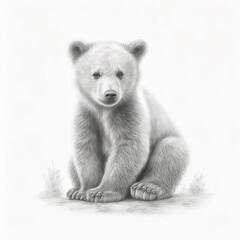 Fototapeta premium Pencil sketch cute bear animal drawings