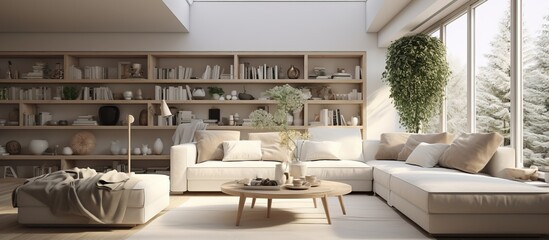 Fototapeta na wymiar depiction of a living room s inside