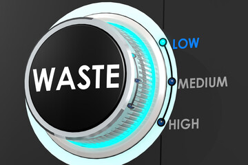 Low waste concept on silver knob