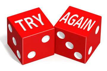 Try again word on red dices