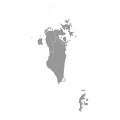 Bahrain map with administrative divisions.