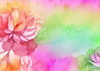 abstract water colour flower background in pastel colours created with generative ai technology