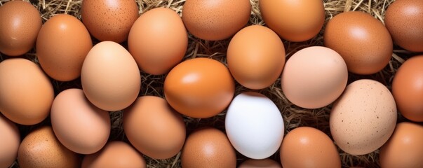 chicken eggs background close up
