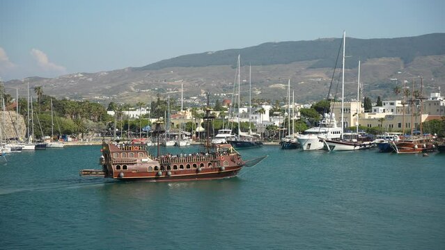 Boats and ships in Kos Harbour, Kos Town, Kos, Dodecanese, Greek Islands