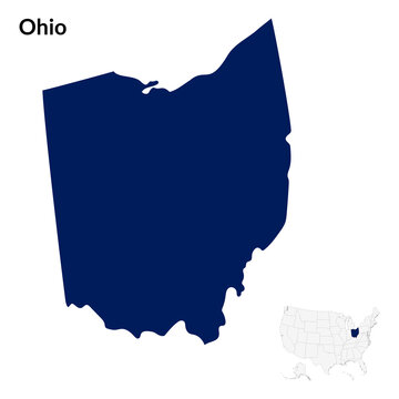 Map of Ohio. Ohio map. USA map
