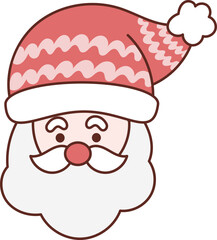 Christmas Set Cartoon Cute Little Santa Gift Holiday Decoration Illustration