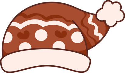 Christmas Set Cartoon Cute Little Santa Gift Holiday Decoration Illustration