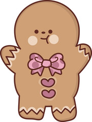 Christmas Set Cartoon Cute Little Santa Gift Holiday Decoration Illustration