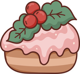 Christmas Set Cartoon Cute Little Santa Gift Holiday Decoration Illustration